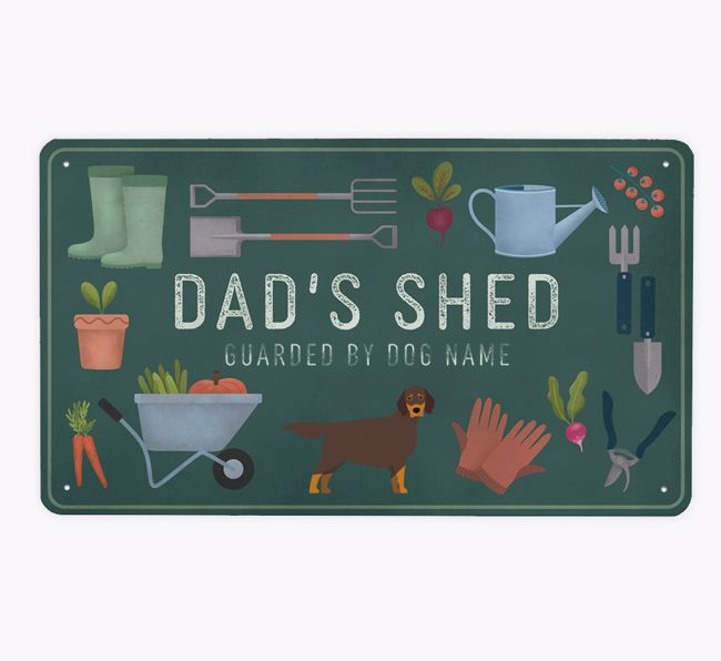 Dad's Shed: Personalized {breedFullName} Metal Garden Sign